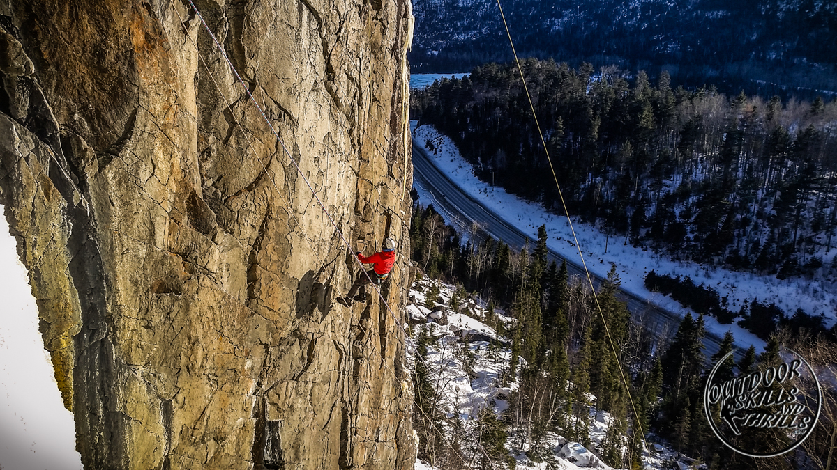 Mixed climbing at Orient Bay -Outdoor Skills And Thrills -Photo by Aric Fishman