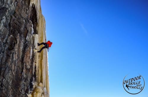 Ice climbing at Orient Bay -Outdoor Skills And Thrills -Photo by Paul Desaulniers