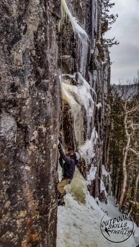 Ice climbing at Orient Bay -Outdoor Skills And Thrills -Photo by Aric Fishman