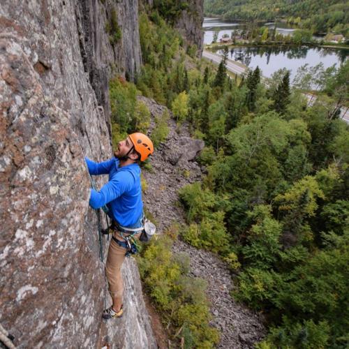 New Route - Brent Clark on 'Just About to Rock' - Photo by Paul Desaulniers