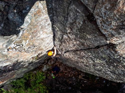 Mike Hyer climbing MacGyver - Photo by Aric Fishman