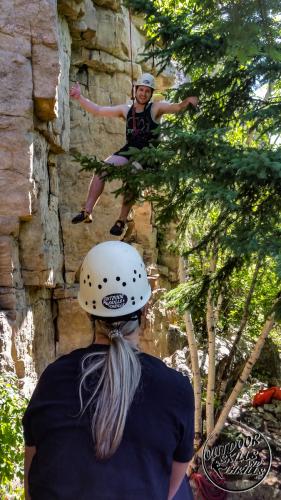 Rock climbing at Pass Lake - Outdoor Skills And Thrills -Photo by: Aric Fishman