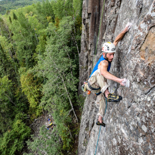 New Route - Aric Fishman on 'Pyramids' - Photo by Paul Desaulniers