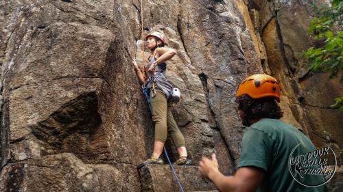 Rock climbing at Silver Harbour -Outdoor Skills And Thrills -Photo by: Aric Fishman 