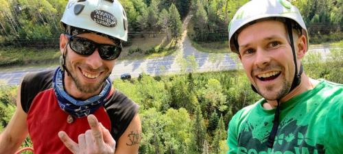 Aric Fishman & Andy Noga psyched to be at the top of Suicide Rabbit - Photo by Andy Noga